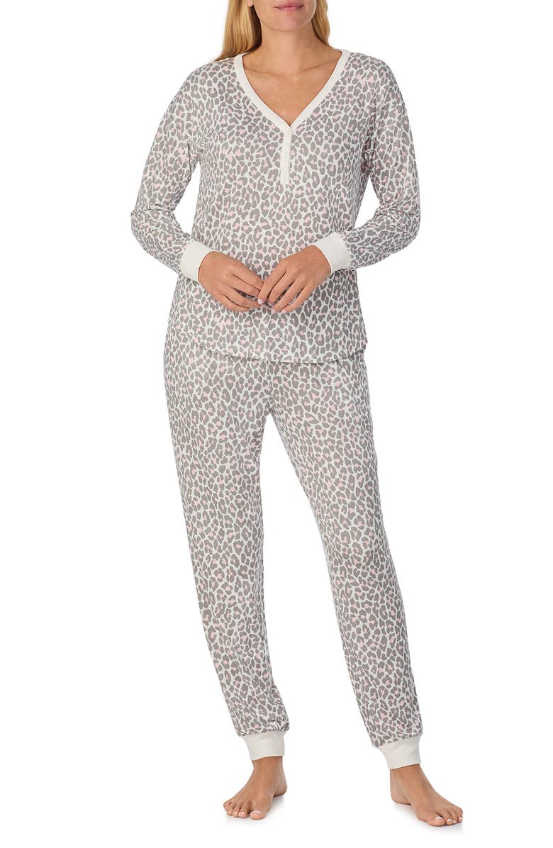 Kate Spade New York print henley pajamas, Main, color, White
