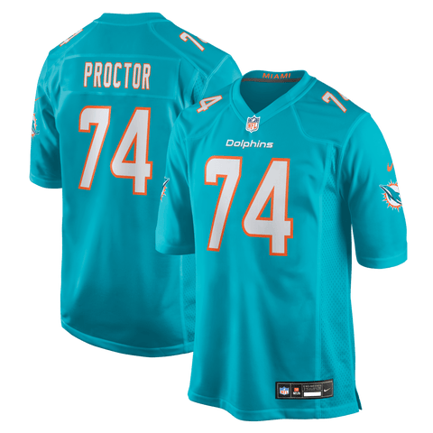 Men's Nike Kayden Proctor Aqua Miami Dolphins 2026 NFL Draft First Round Pick No. 12 Team Game Jersey