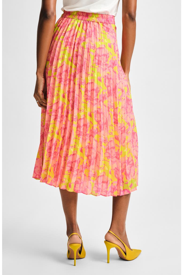 Pleated Midi Skirt, Alternate, color, CITRON FLORAL