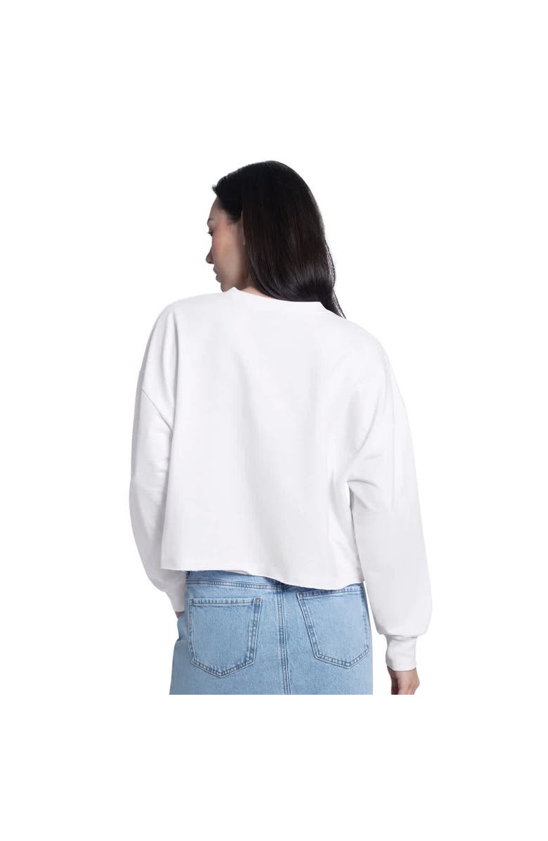 G-III 4HER BY CARL BANKS Women's G-III 4Her by Carl Banks White San Diego Padres Bleachers Cropped Pullover Sweatshirt, Alternate, color, White