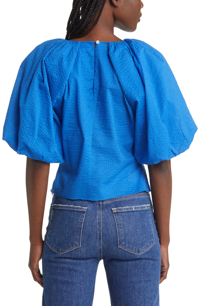 FRAME Puff Sleeve Cotton Crop Top, Alternate, color, 