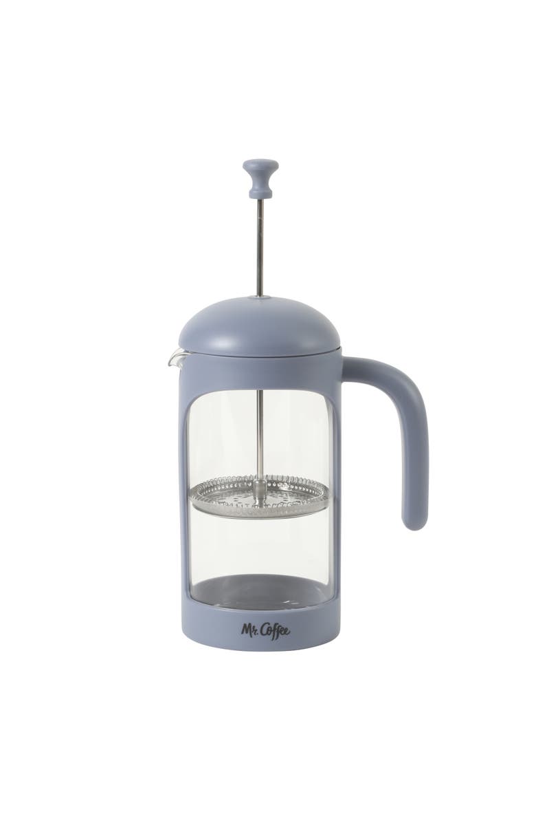 Mr. Coffee Retro Brew 31 oz Borosilicate Glass Coffee Press, Alternate, color, Blue