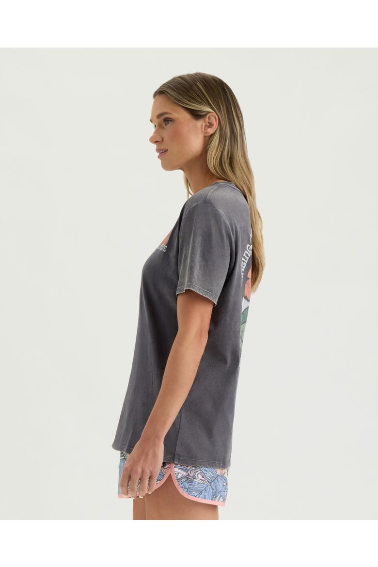 Floral Stainglass Short Sleeve Tee, Alternate, color, EBONY