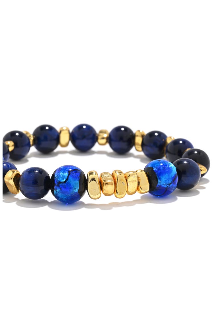 Leo Beaded Stretch Bracelet, Alternate, color, BLUE