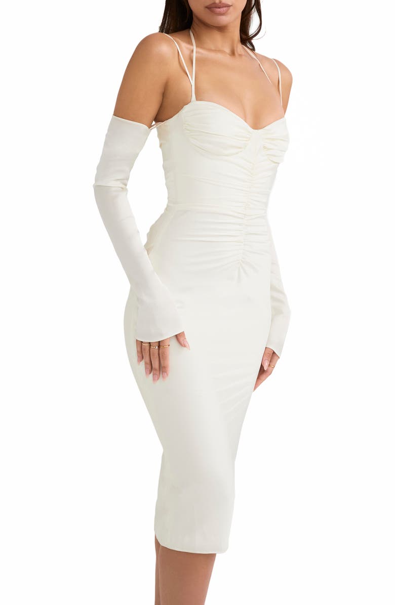 HOUSE OF CB Nanouska Long Sleeve Satin Midi Dress, Alternate, color,