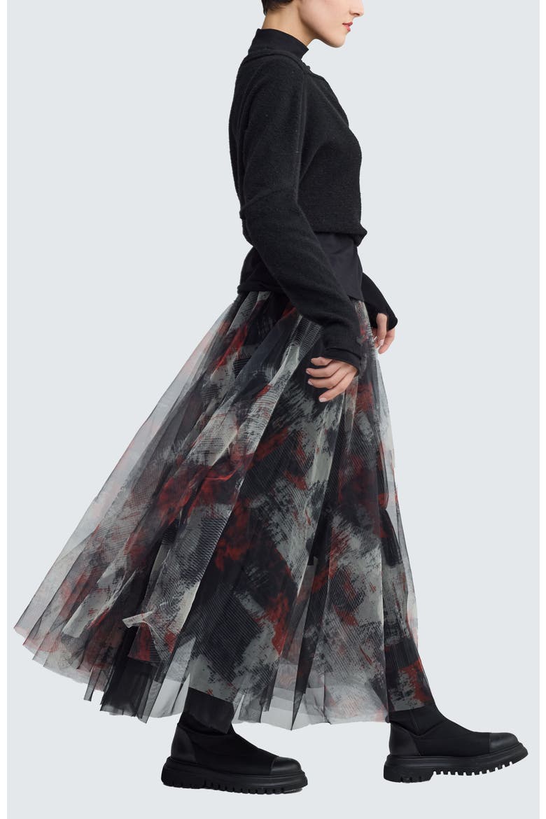 Brynwyn Printed Tulle Skirt, Alternate, color, Red Print