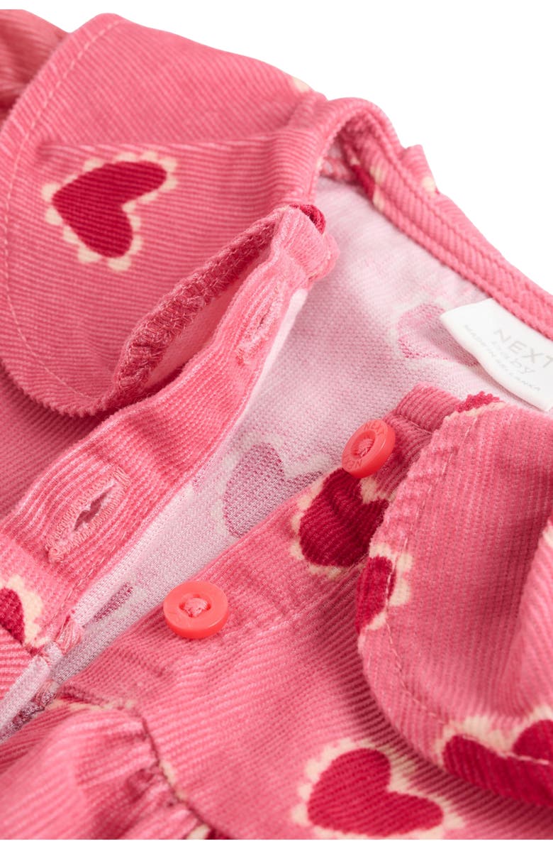 NEXT Heart Print Corduroy Bodysuit & Tights Set, Alternate, color, Red