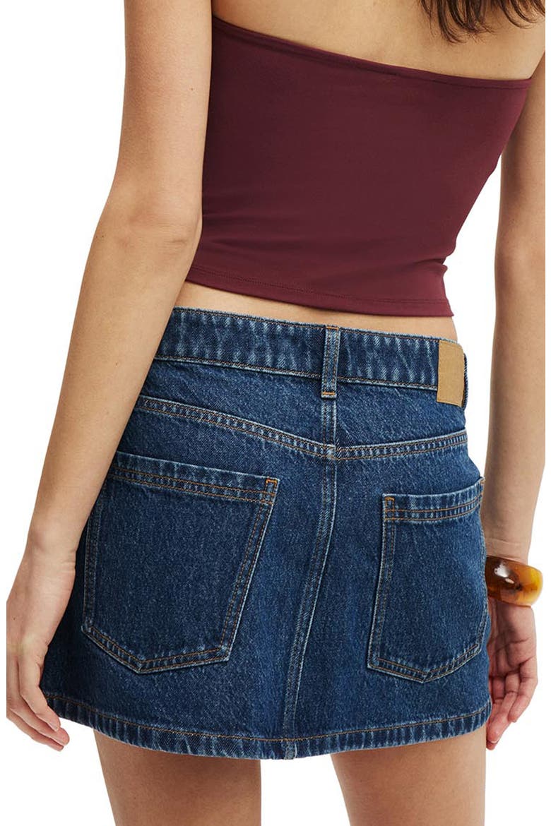 Low Rise Denim Miniskirt, Alternate, color, CELESTE BLUE