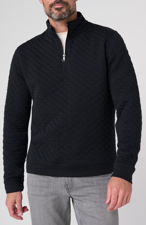 Diamond Quilted Quarter Zip Pullover