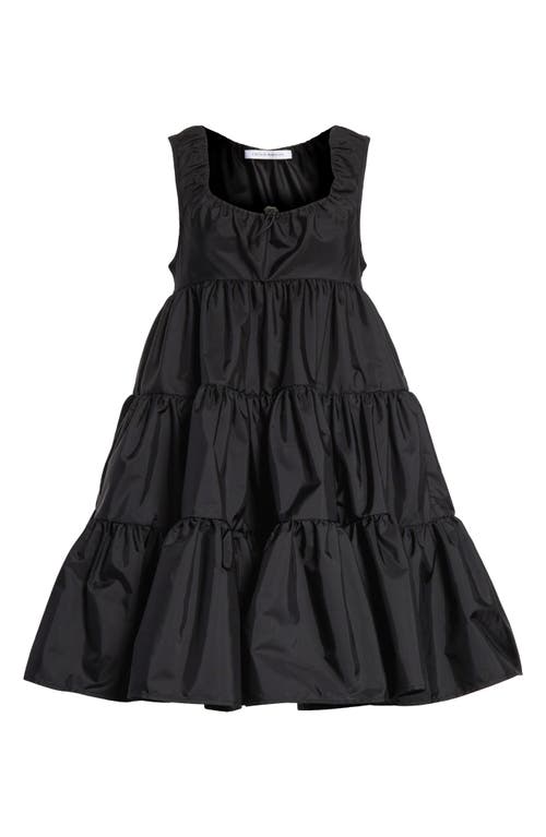 Cecilie Bahnsen Aino Tiered Crinkled Taffeta Minidress In Black