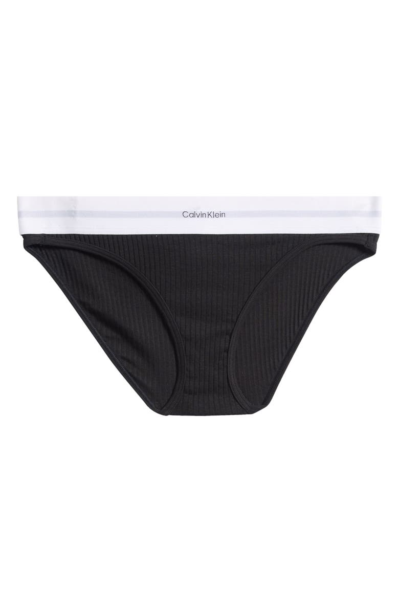 Calvin Klein Rib Logo Bikini, Alternate, color, 