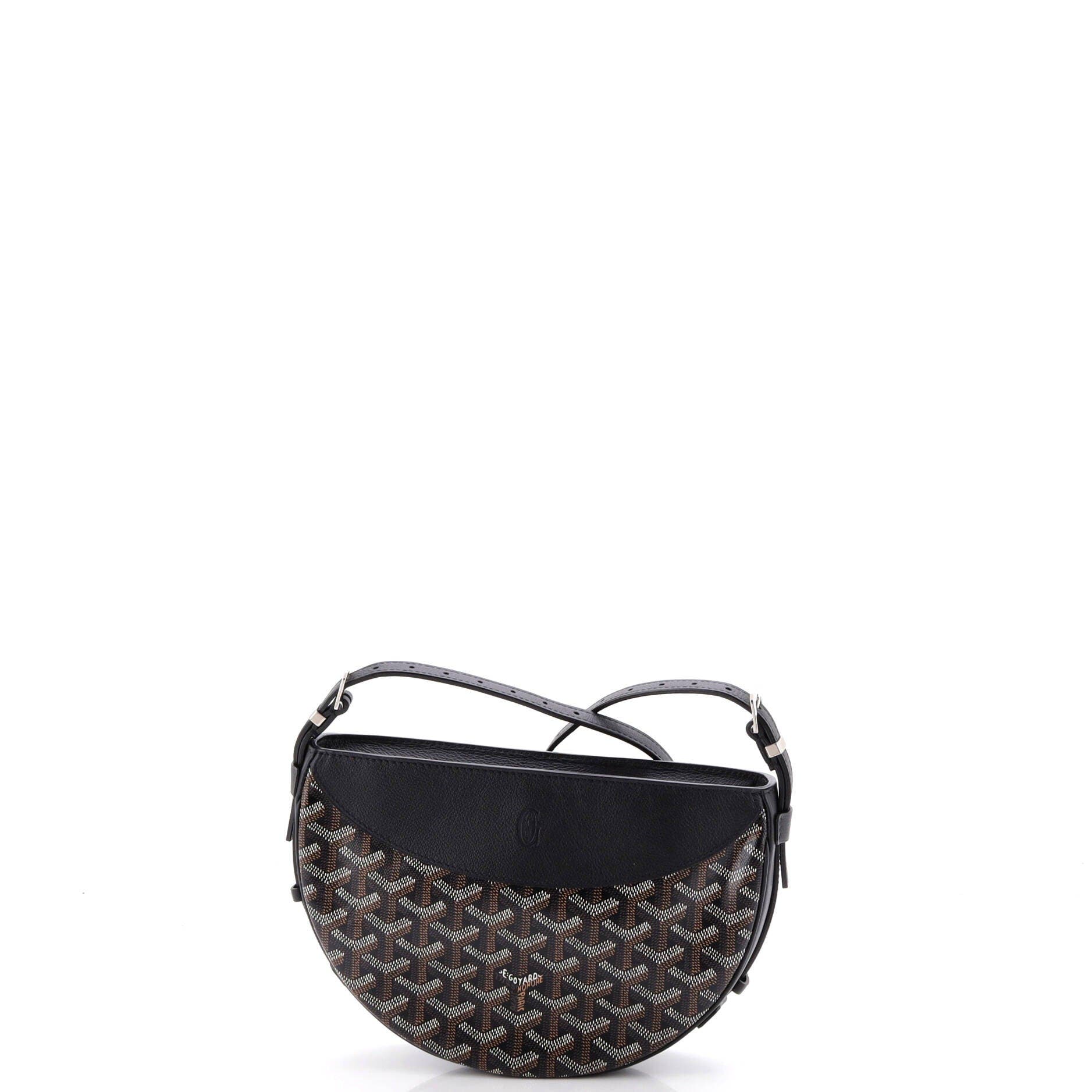 Hirondelle Shoulder Bag Coated Canvas and Leather, Alternate, color, Black