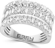 EFFY Multi Row Diamond Band Ring in White Gold