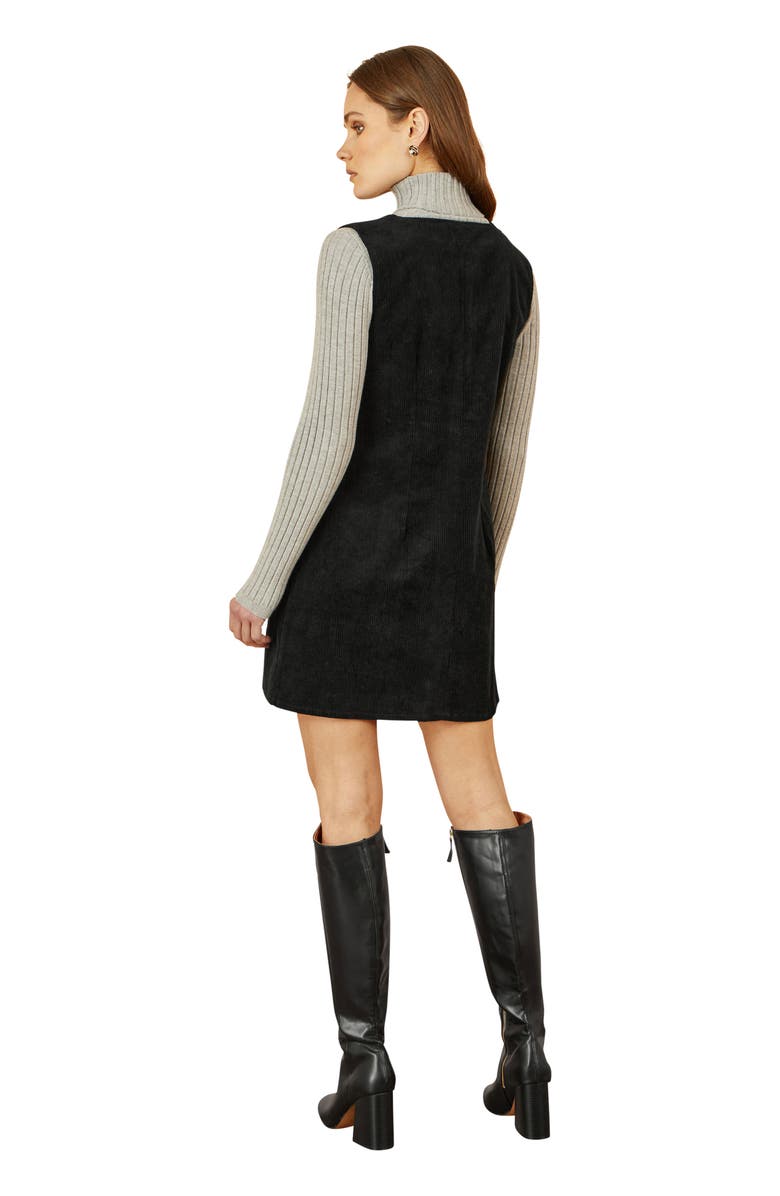 Yumi Cord Tunic Dress With Pockets, Alternate, color, Black