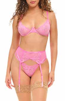 Asha Bra, G-String & Garter Belt Set
