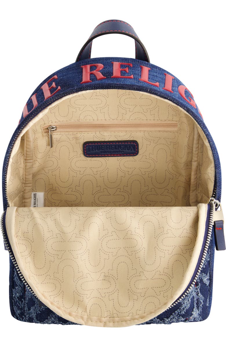 True Religion Mini Denim Logo Backpack, Alternate, color,