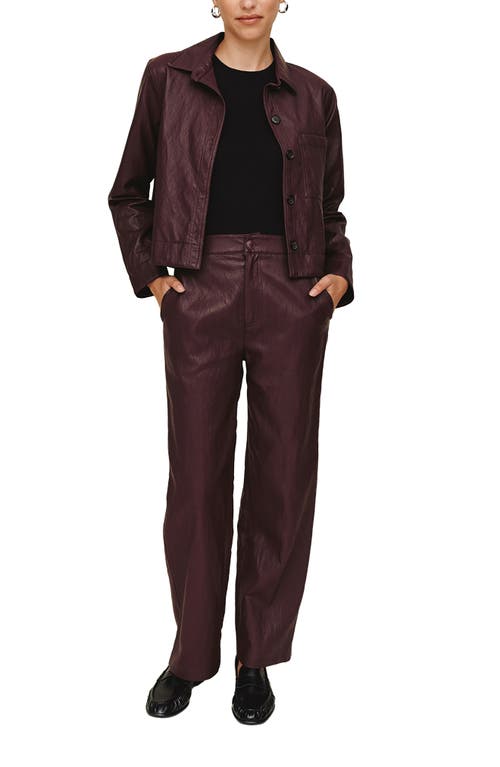 Bella Dahl Crop Faux Leather Jacket In Brown