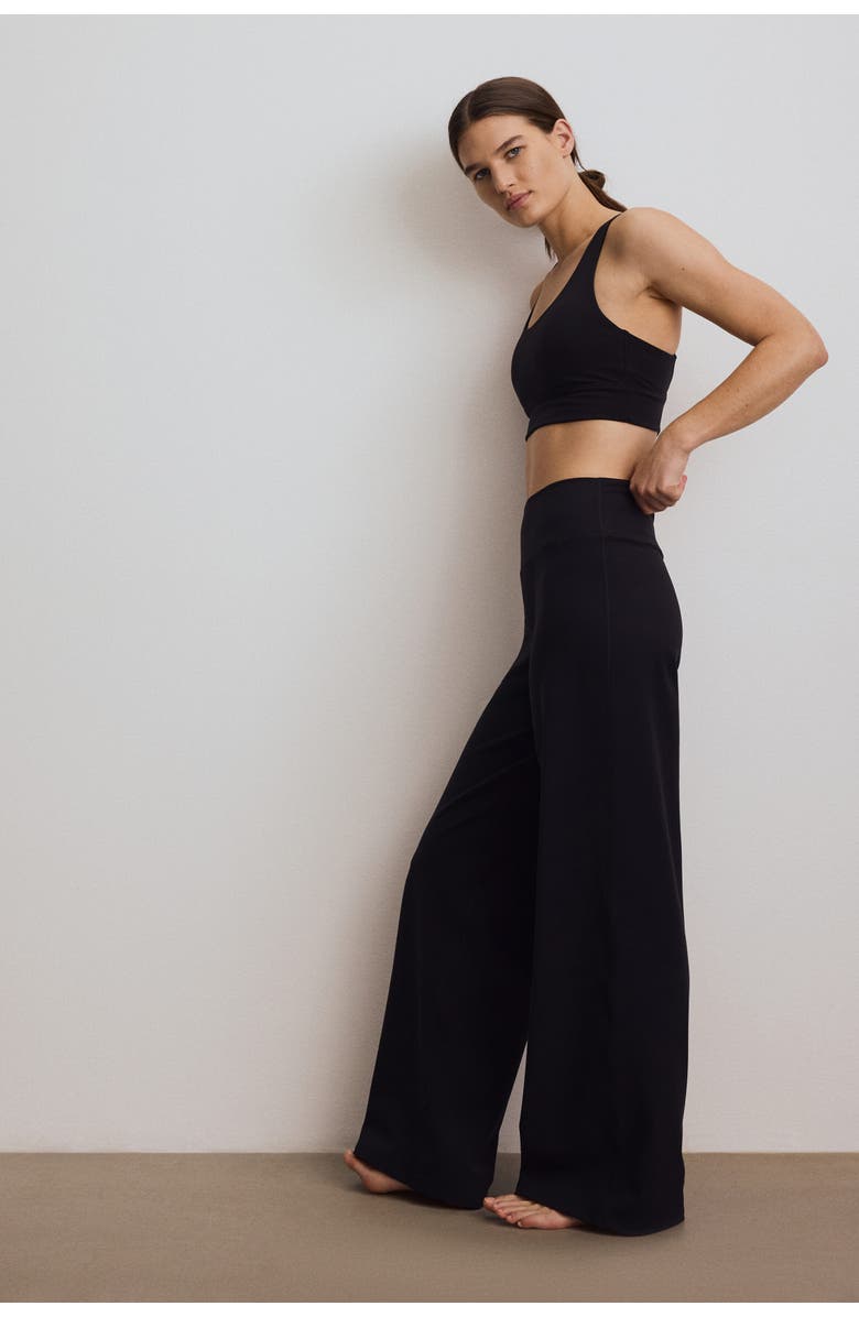 H&M Wide-leg sports leggings with softmove, Alternate, color, Black