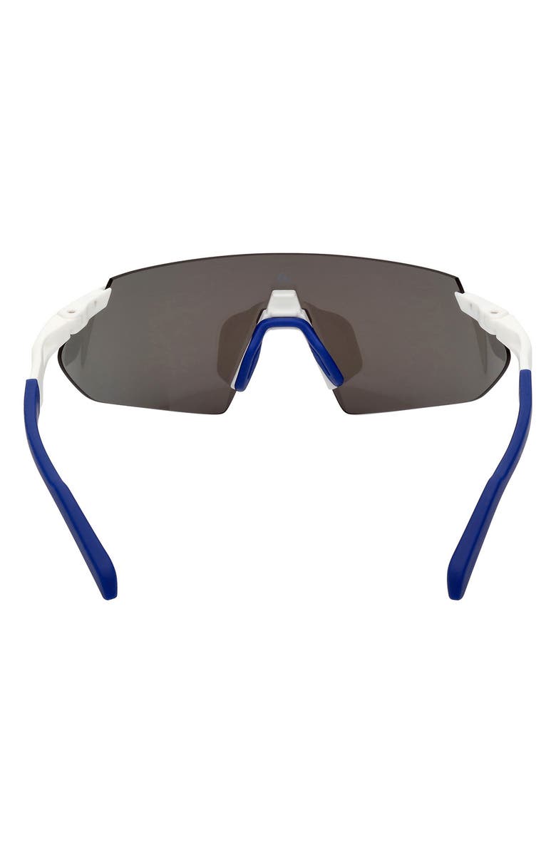 adidas 00mm Shield Sunglasses, Alternate, color, White / Blue Mirror