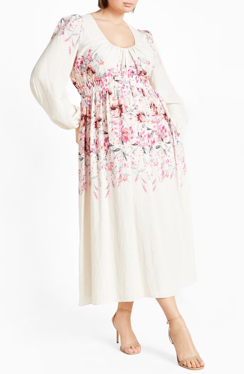 City Chic Keyla Floral Long Sleeve Maxi Dress, Main, color, Floral