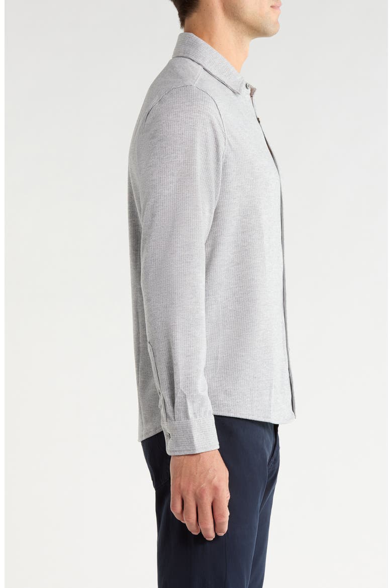Generation™ Pinstripe Double Knit Button-Up Shirt, Alternate, color, GREY