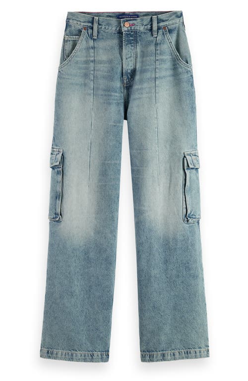 Scotch & Soda The Deep Wide Leg Cargo Jeans In Rolling Road