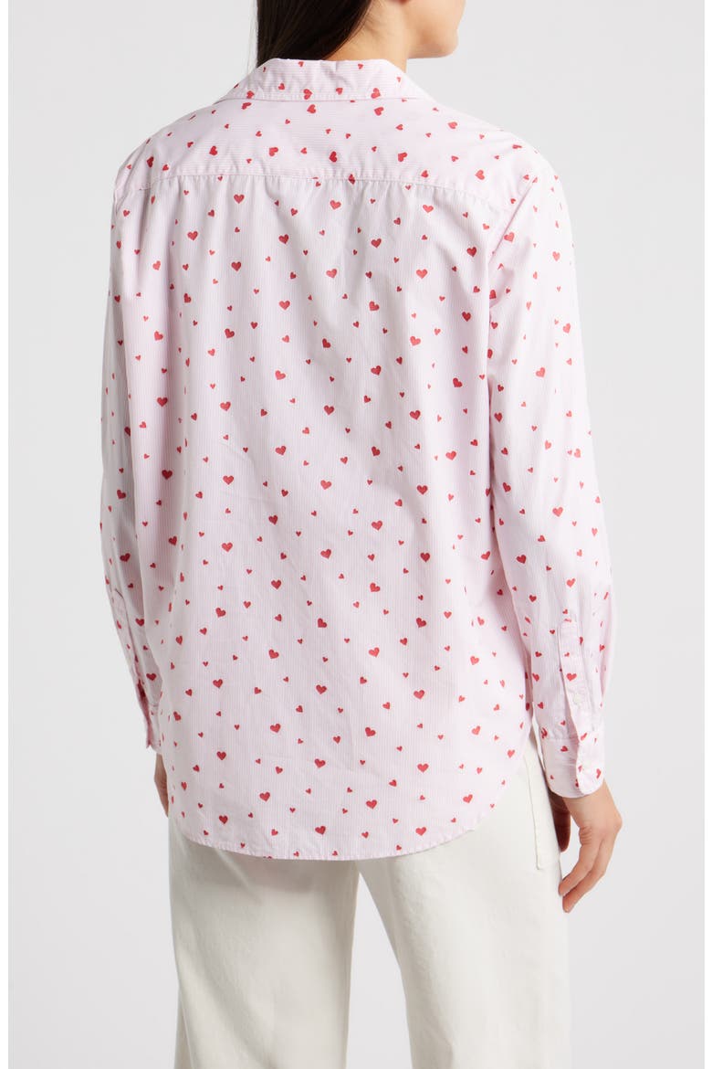 Eileen Relaxed Button-Up Shirt, Alternate, color, PINK STRIPE HEARTS