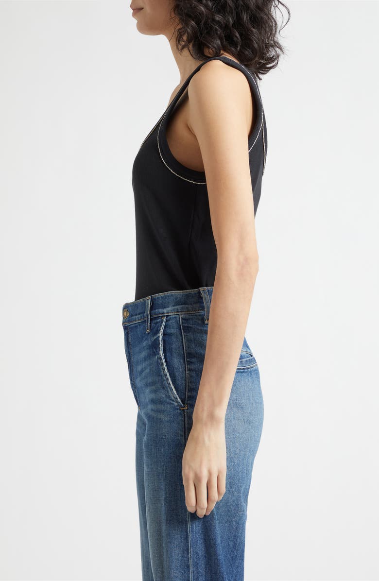 Cinq à Sept Wilma Crystal Embellished Tank, Alternate, color, Black