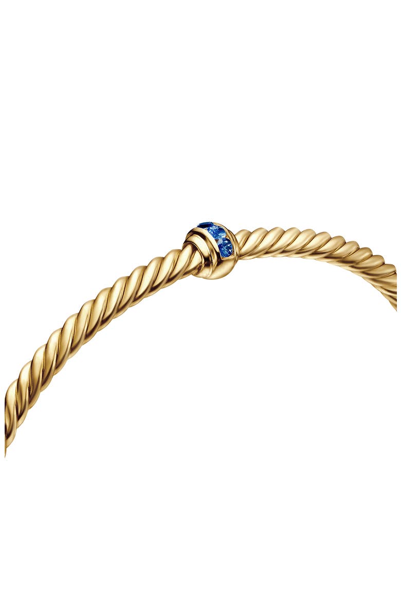 Classic Cablespira® Station Bracelet in 18K Yellow Gold with Pavé Semiprecious Stones, 3mm, Alternate, color, 18K YELLOW GOLD