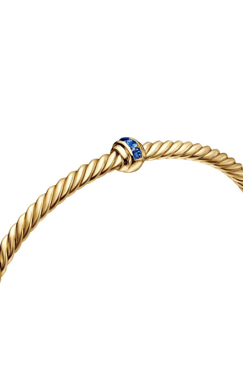 David Yurman Classic Cablespira<sup>®</sup> Station Bracelet in 18K Yellow Gold with Pavé Semiprecious Stones, 3mm, Alternate, color, 18K Yellow Gold