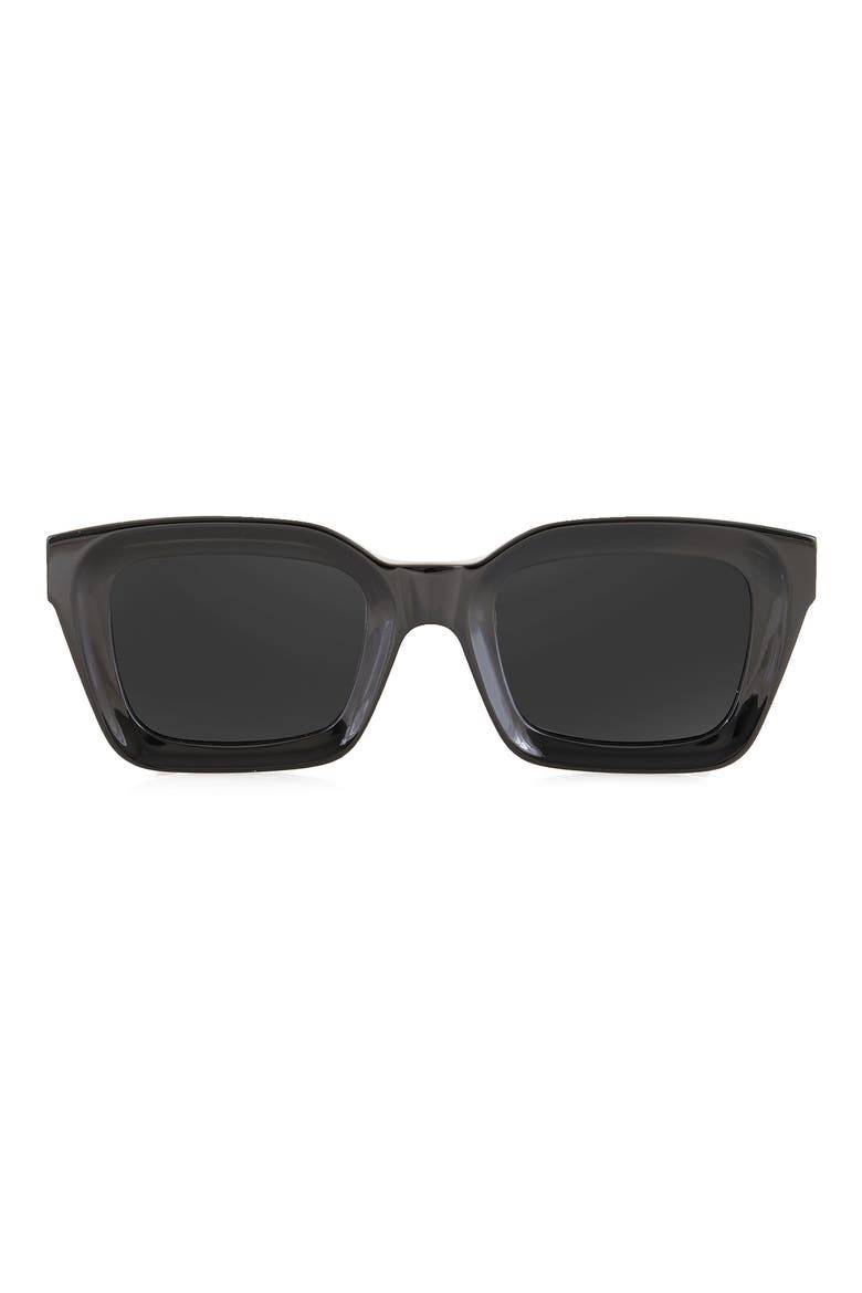 Wren 50mm Rectangle Sunglasses, Main, color, BLACK/ BLACK