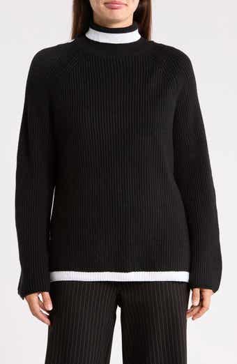 Bold Stripe Mock Neck Sweater