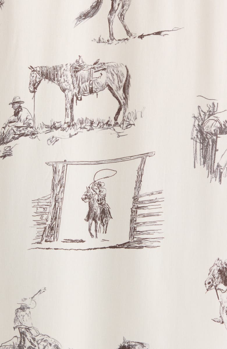 ONE OF THESE DAYS Charcoal Montage Cotton Camp Shirt, Alternate, color, Bone