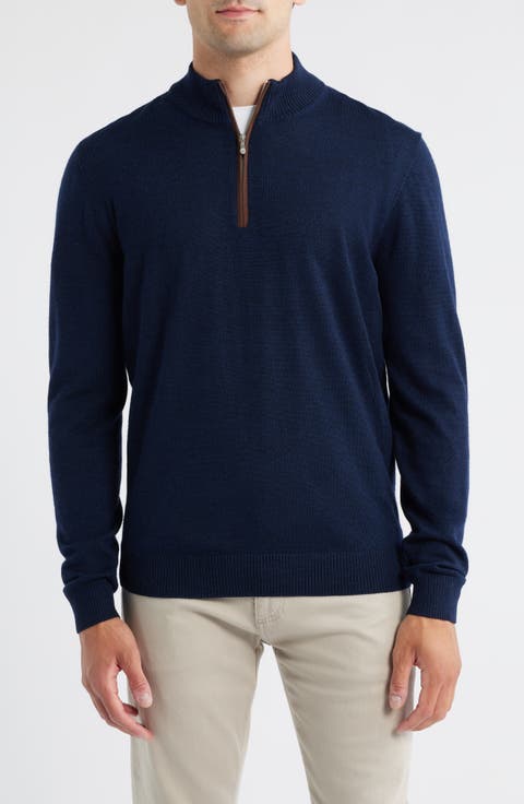 Raynor Merino Wool Quarter Zip Sweater