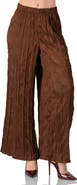 IVONNE Wide-Leg Brown Pleated Trousers