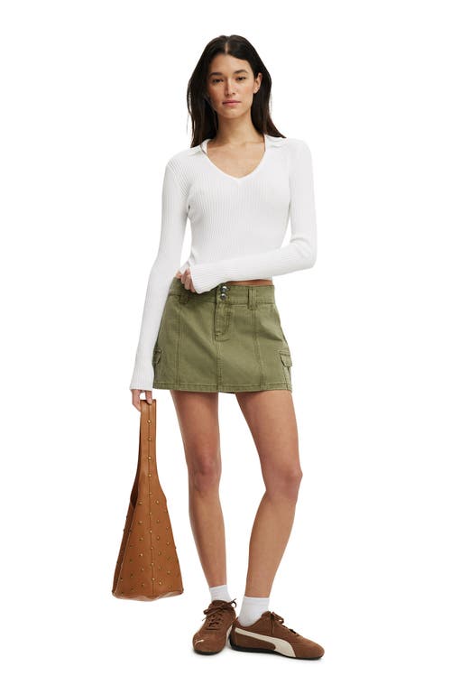 Cotton On Everfine Rib V-neck Polo In White