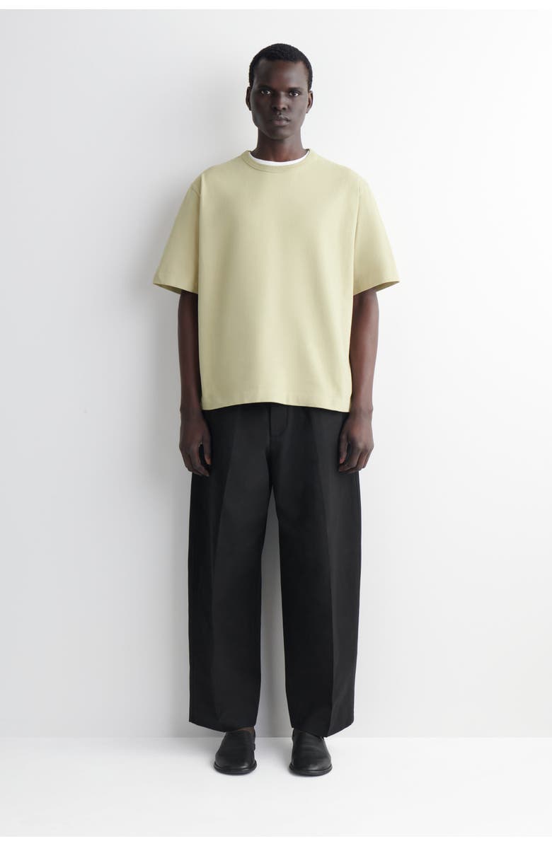 COS Relaxed Garment-washed Cotton T-shirt, Alternate, color, Washed Green