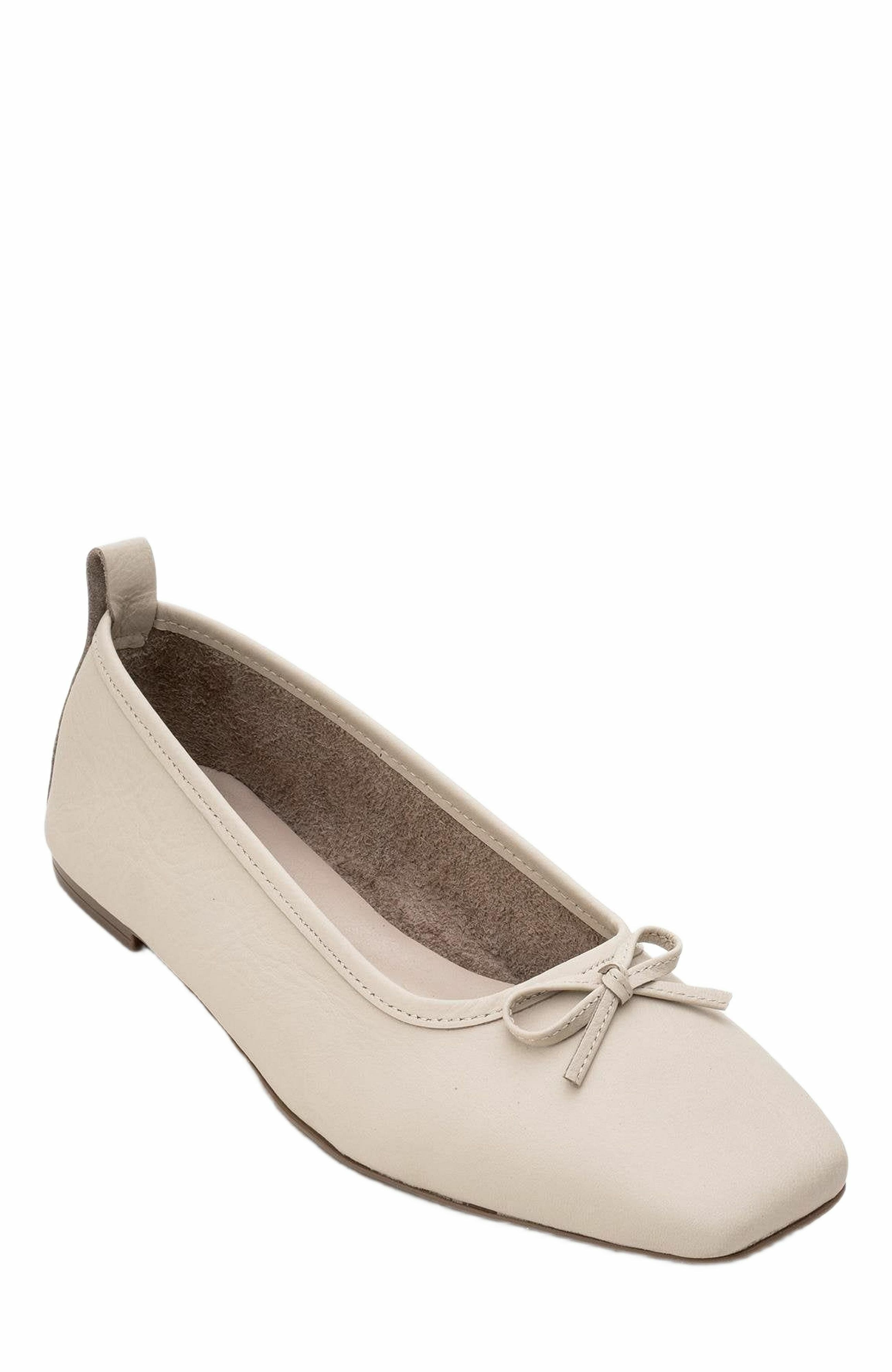 Sosa Leather Ballet Flat, Alternate, color, Light Beige Leather