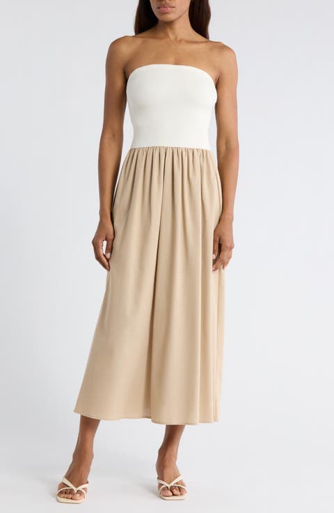 Strapless Midi Dress