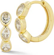 GLAZE JEWELRY Bezel Set Cubic Zirconia Small Hoop Earrings