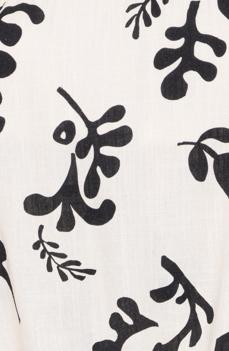 Petal & Pup Ravenna Print Strapless Romper, Alternate, color, Cream Black Floral
