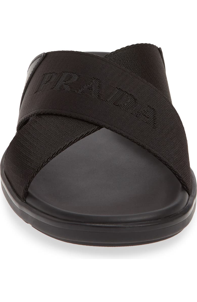 Prada Spazzolato Slide Sandal, Alternate, color,