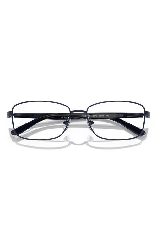 Ray Ban Ray-ban 56mm Rectangular Pillow Optical Glasses In Matte Blue