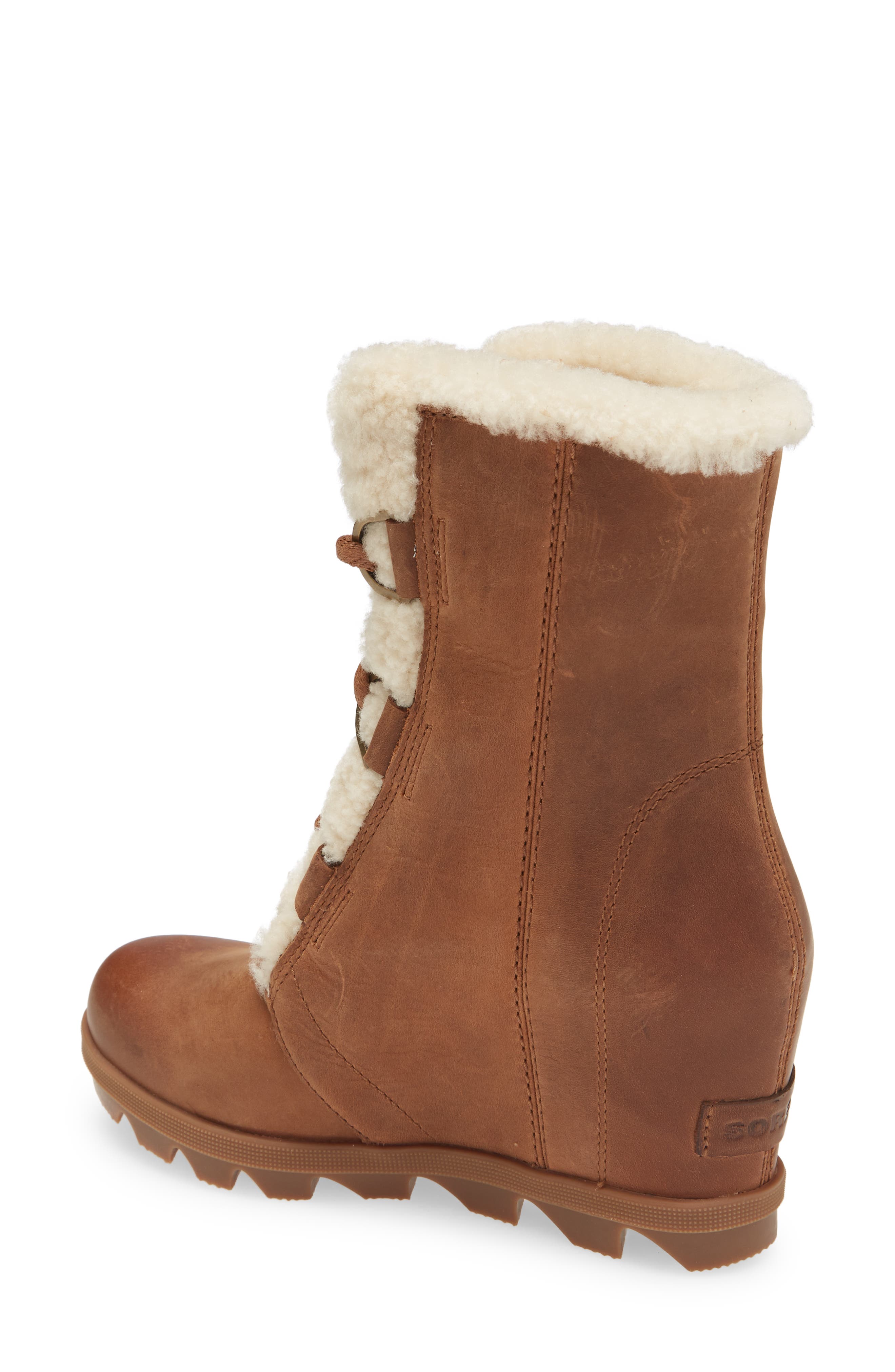 SOREL Joan of Arctic<sup>™</sup> Wedge II Genuine Shearling Lace-Up Boot, Alternate, color, 