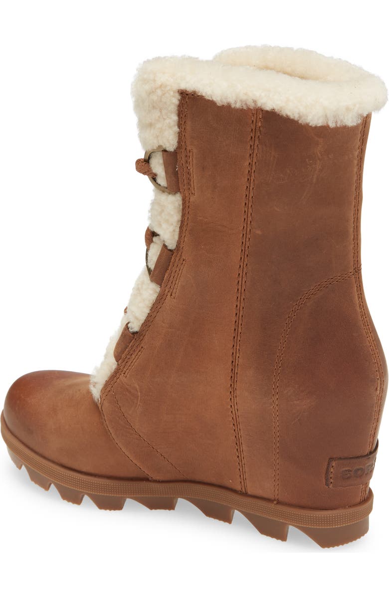 SOREL Joan of Arctic<sup>™</sup> Wedge II Genuine Shearling Lace-Up Boot, Alternate, color,