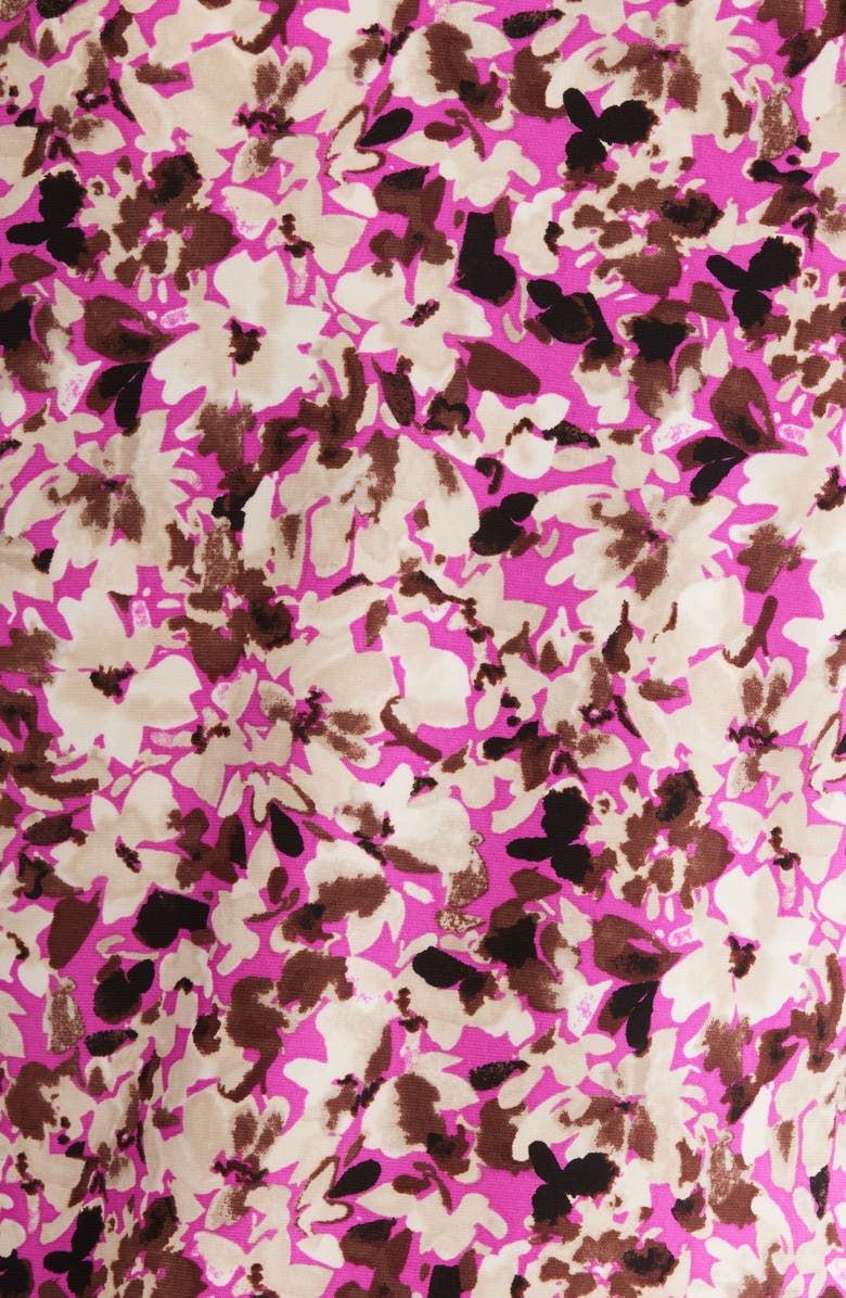 Jones New York Floral Print Keyhole Crepe Knit Top, Alternate, color, 