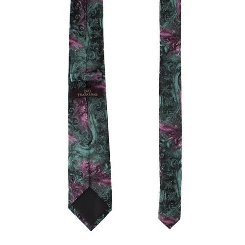 Trafalgar Big And Tall Arcane Storm Silk Novelty Neck Tie In Multi