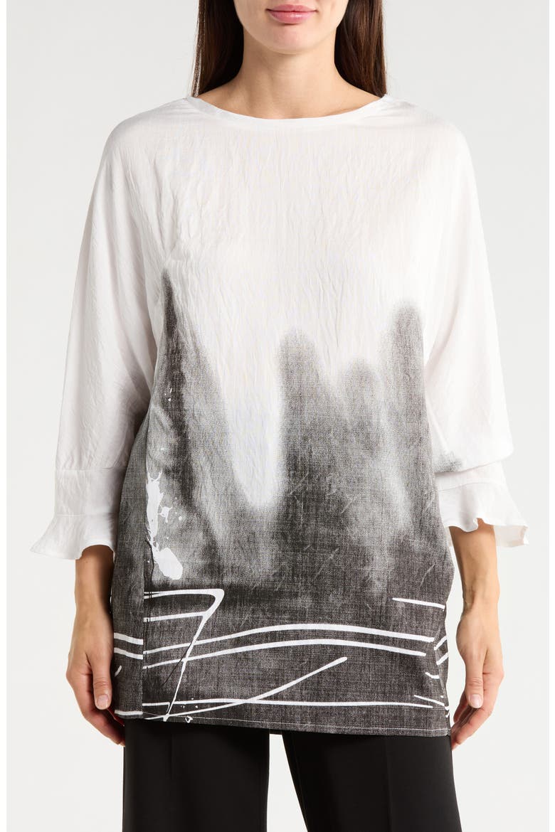 Placement Print Tunic, Main, color, WHITE