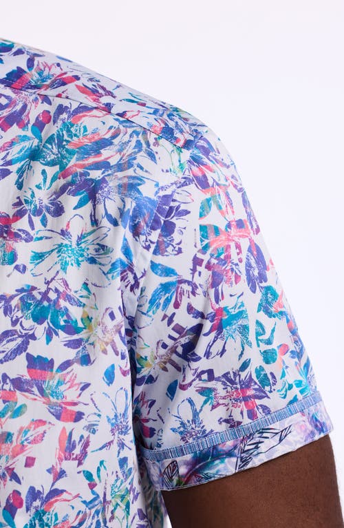 Robert Graham Jerome Short Sleeve Cotton Button-up Shirt In Blue
