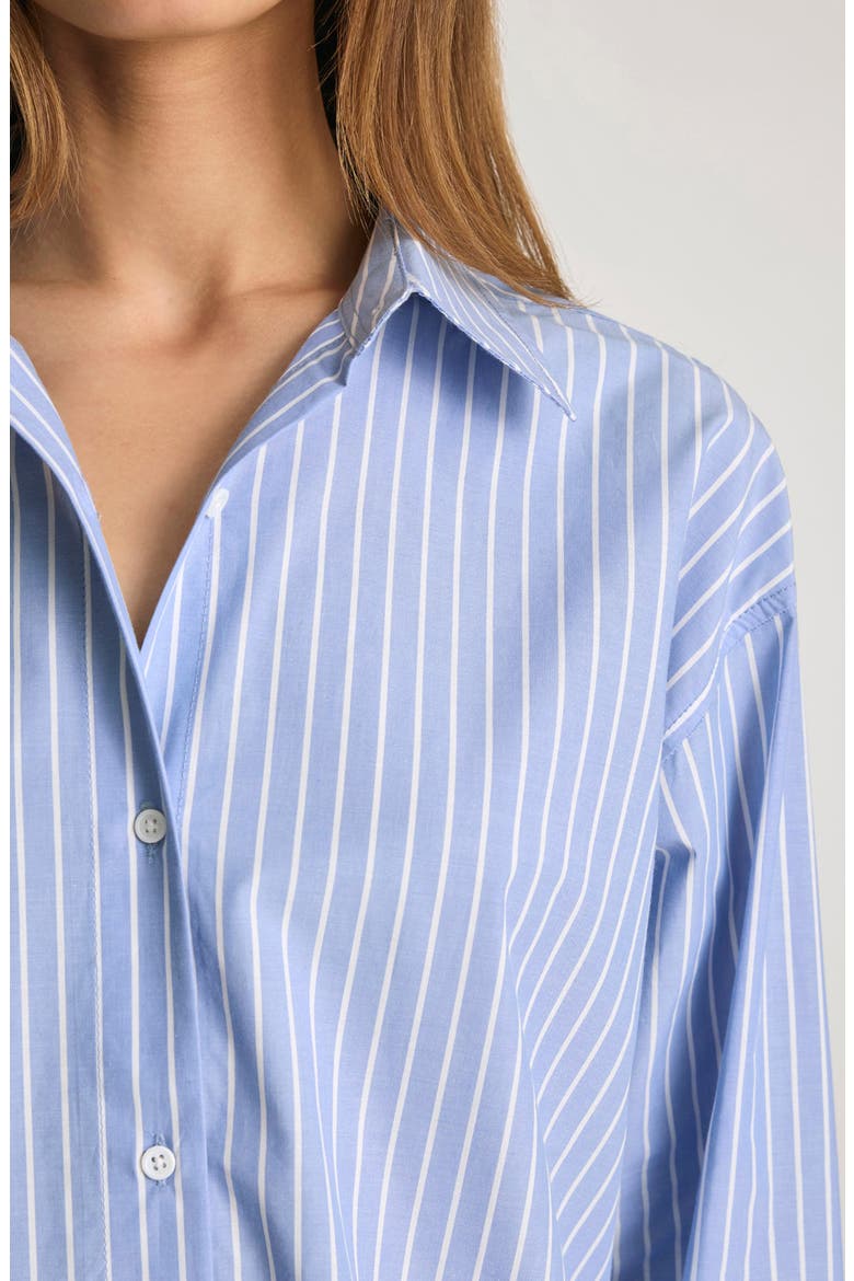 Stripe Relaxed Fit Cotton Button-Up Shirt, Alternate, color, NAVY STRIPE